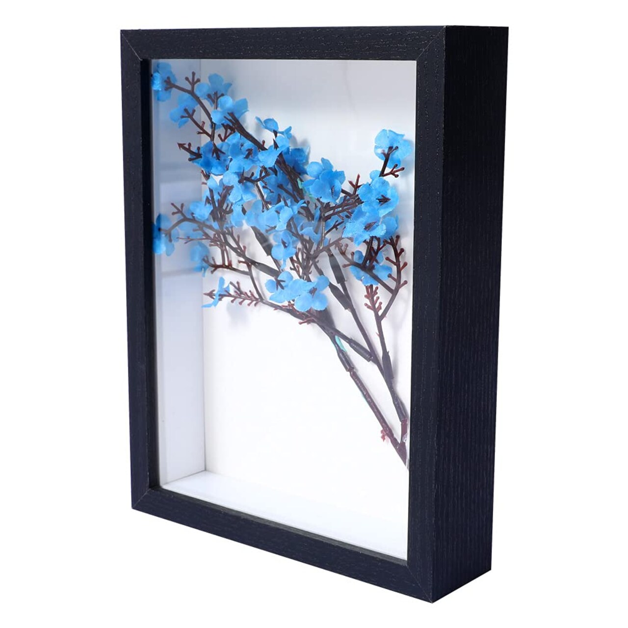 KAPIX Small Shadow Box 4x6 Picture Frame with HD Plexiglass Deep Wood Memory Box Display case for Flowers,Ticket,Memorabilia,Keepsake,Medal,Art and Photos,Black